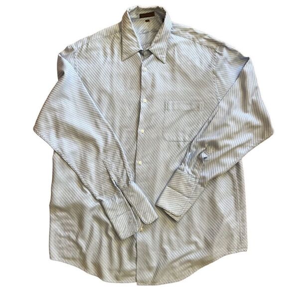 Tasso Elba Blue and White Dress Shirt. Woven Pattern. Size XL. Great Condition! - Picture 1 of 10